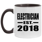 Electrician Established EST. 2018 - 11oz Accent Mug Black