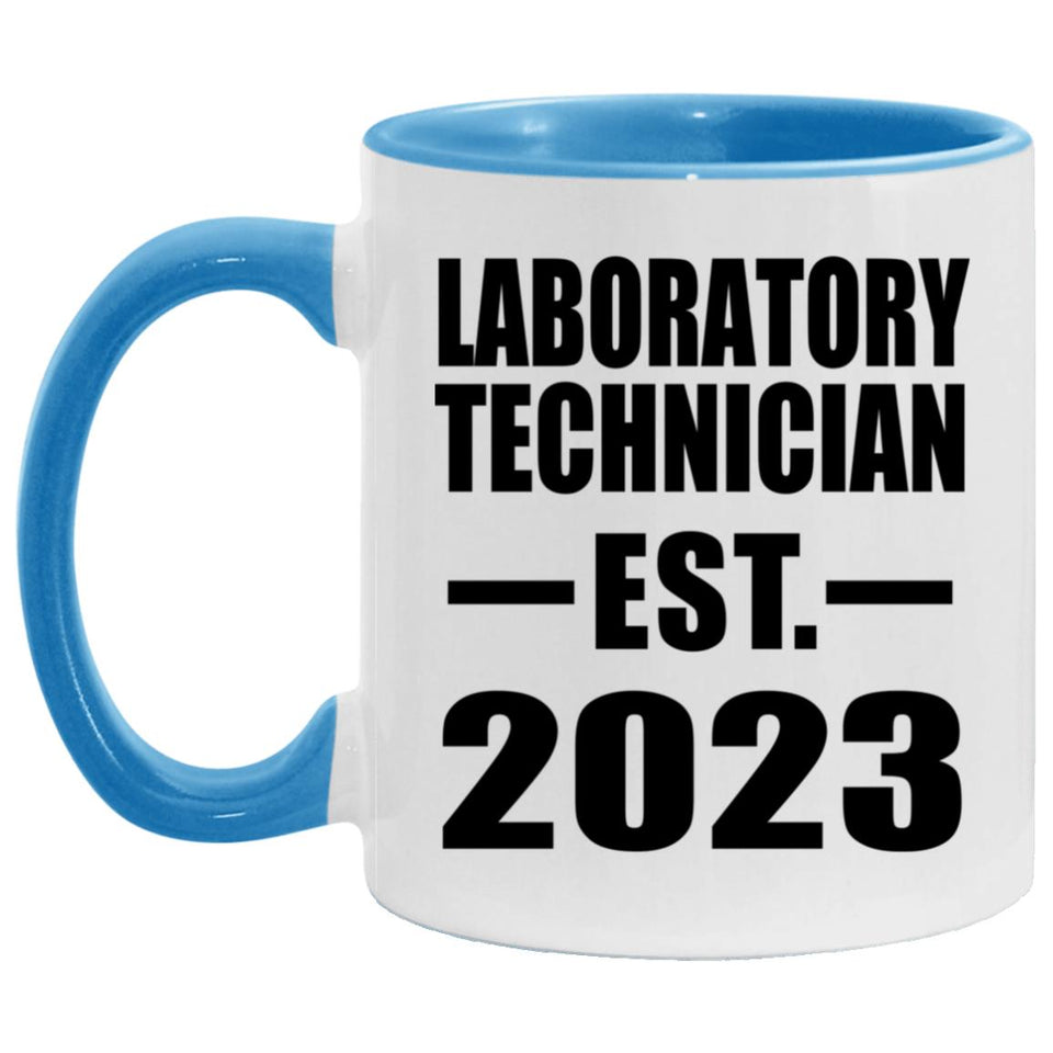 Laboratory Technician Established EST. 2023 - 11oz Accent Mug Blue
