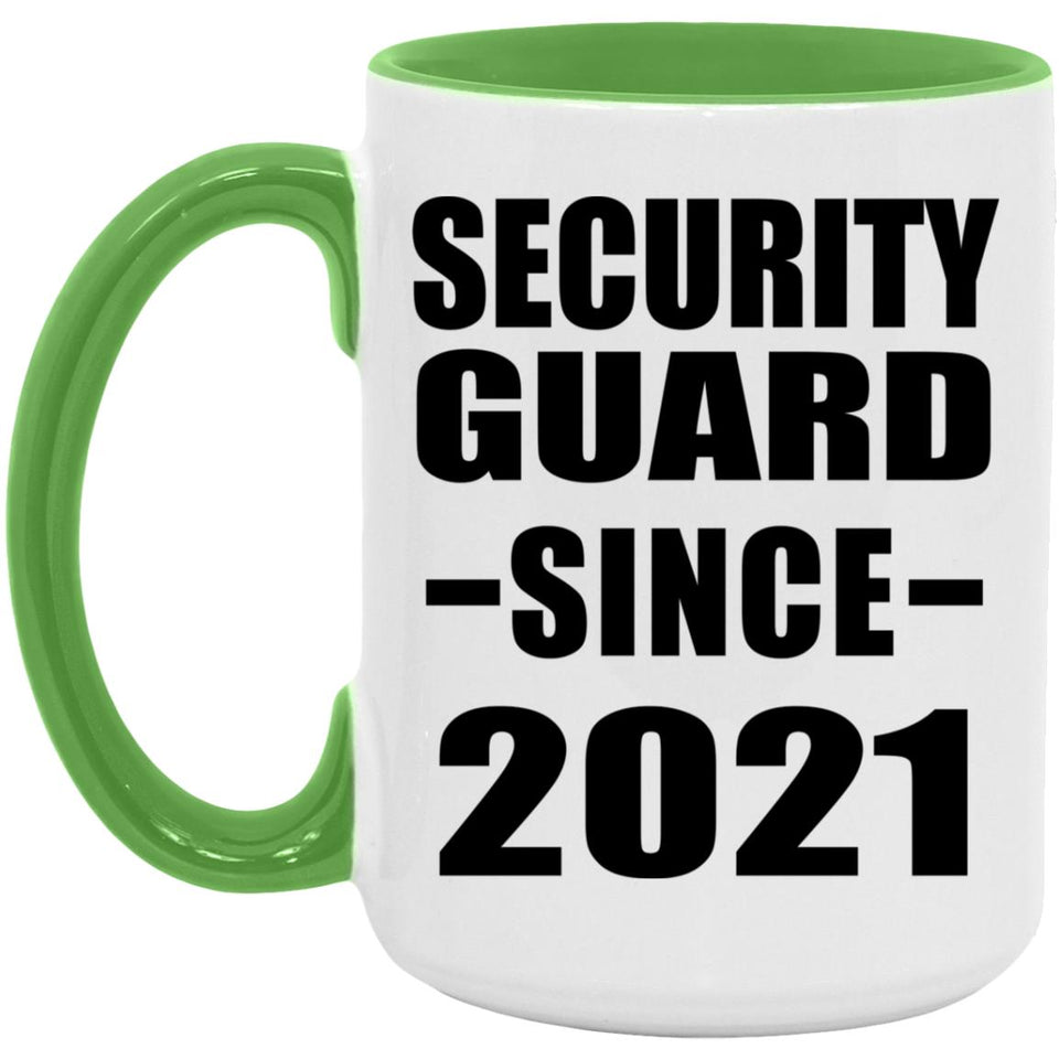 Security Guard Since 2021 - 15oz Accent Mug Green