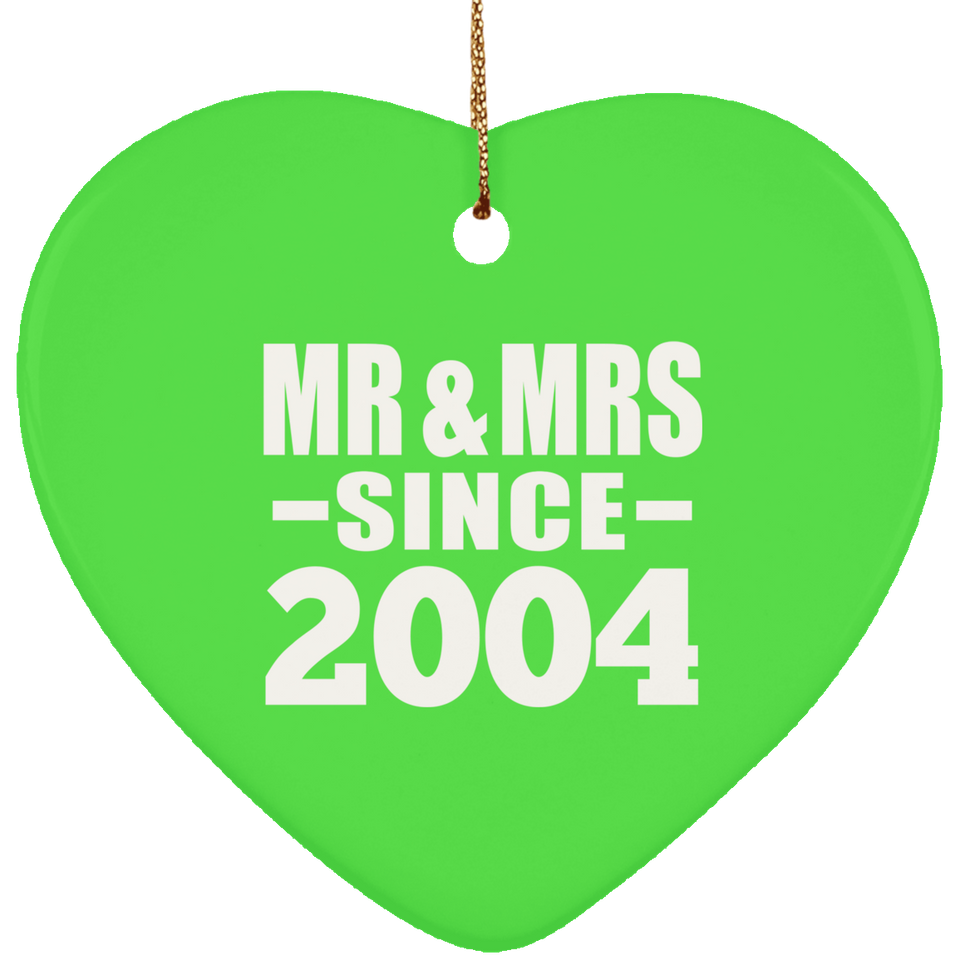 20th Anniversary Mr & Mrs Since 2004 - Heart Ornament