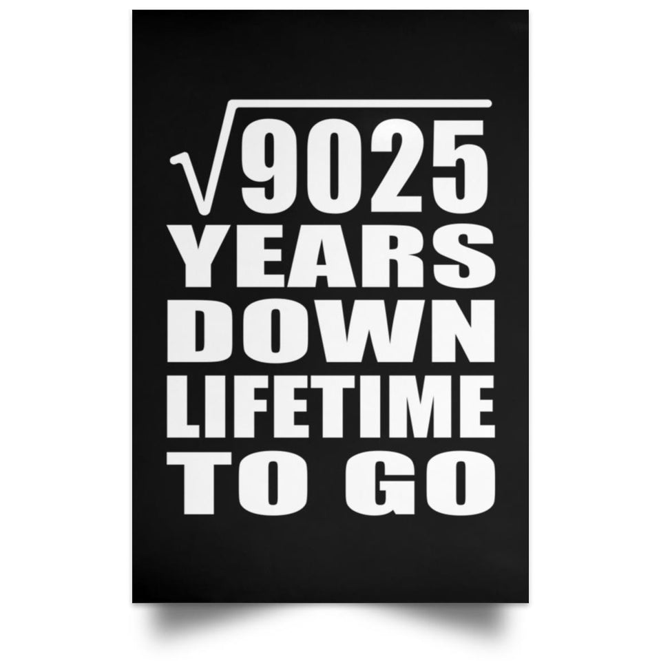 95th Anniversary Square Root of 9025 Years Lifetime To Go - Poster Portrait