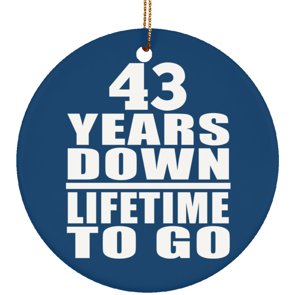 43rd Anniversary 43 Years Down Lifetime To Go - Circle Ornament
