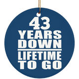 43rd Anniversary 43 Years Down Lifetime To Go - Circle Ornament
