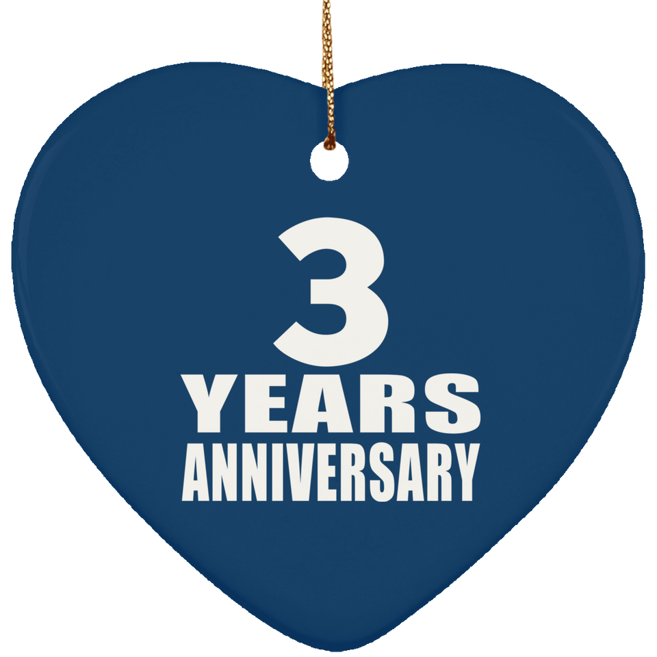 3rd Anniversary 3 Years - Heart Ornament