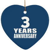 3rd Anniversary 3 Years - Heart Ornament
