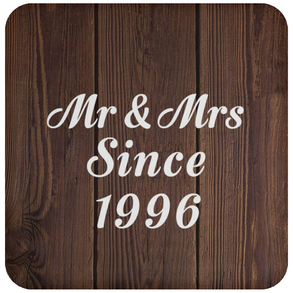 28th Anniversary Mr & Mrs Since 1996 - Drink Coaster D