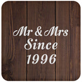 28th Anniversary Mr & Mrs Since 1996 - Drink Coaster D