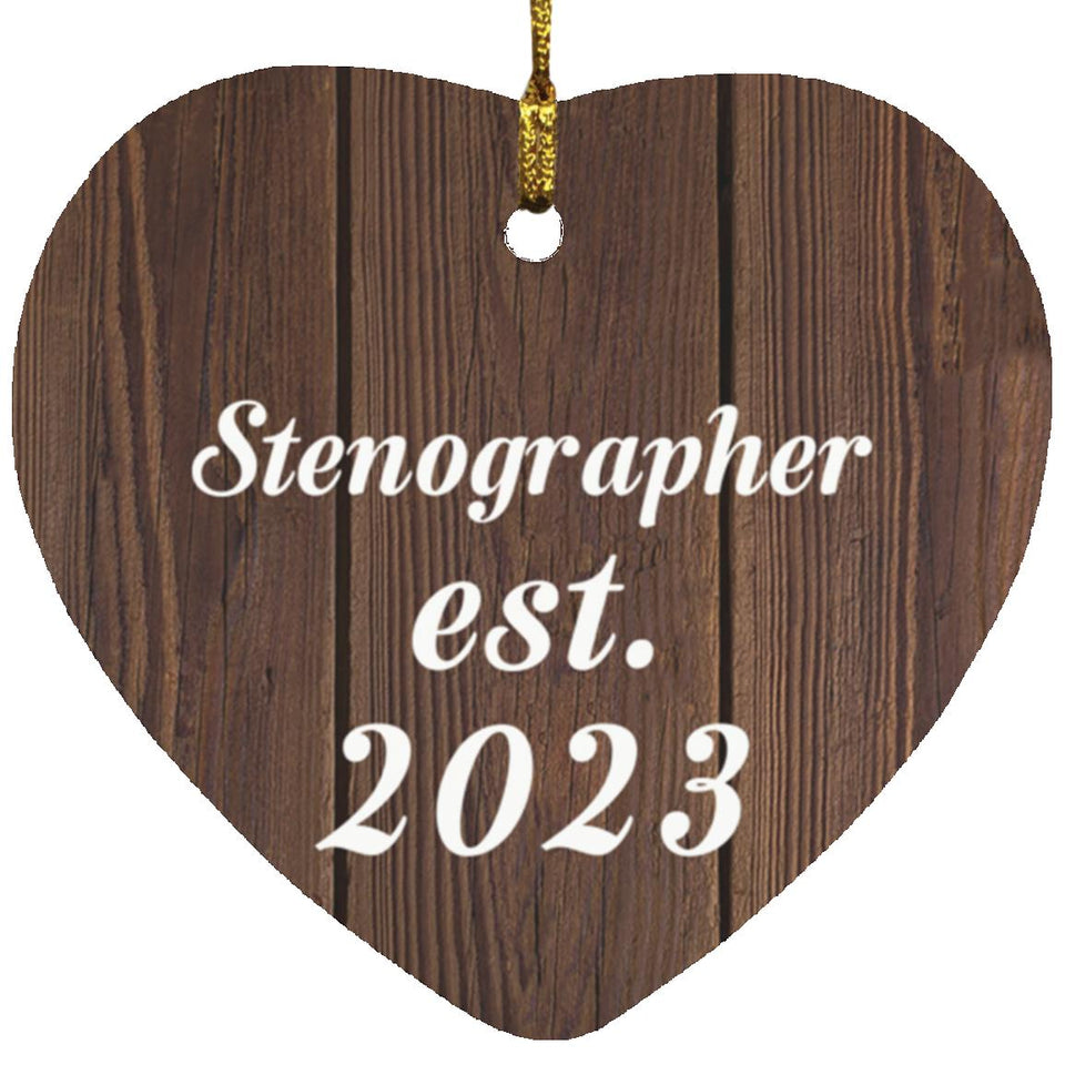 Stenographer Established Est. 2023 - Heart Ornament D