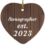 Stenographer Established Est. 2023 - Heart Ornament D
