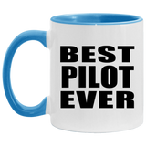 Best Pilot Ever - 11oz Accent Mug Blue