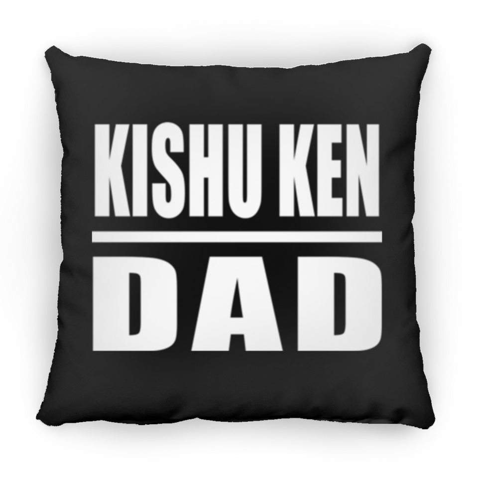 Kishu Ken Dad - Throw Pillow Black