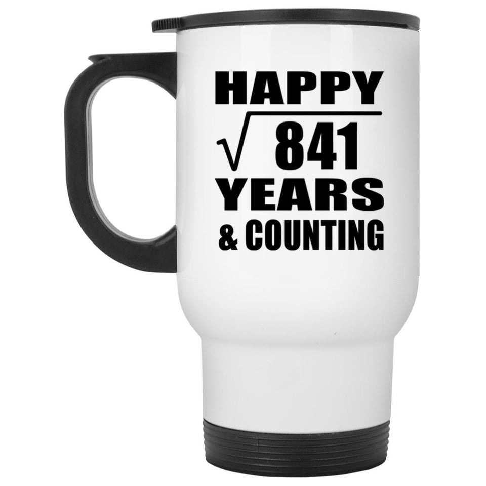 Happy 29th Anniversary Square Root of 841 Years & Counting - White Travel Mug