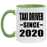 Taxi Driver Since 2020 - 11oz Accent Mug Green