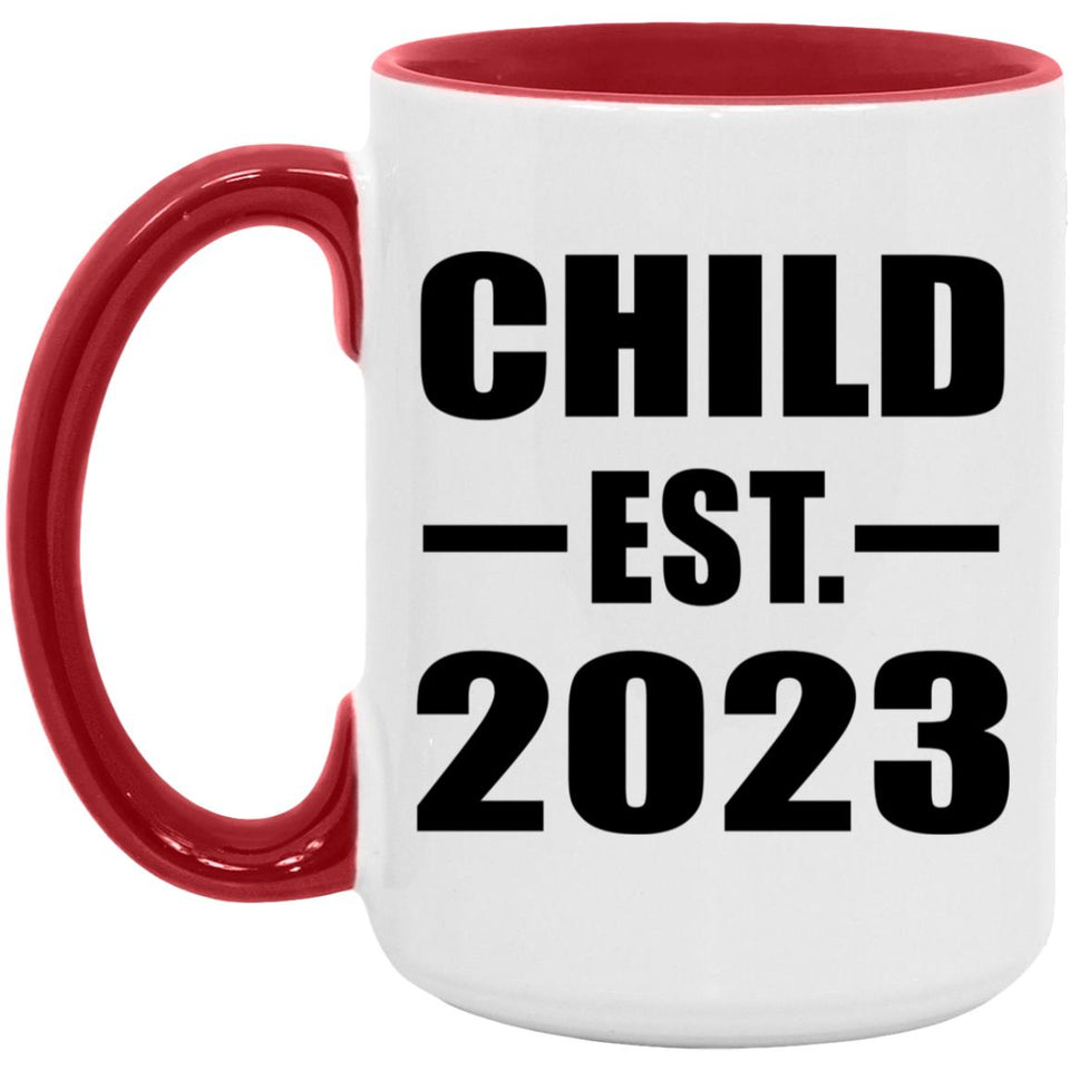 Child Established EST. 2023 - 15oz Accent Mug Red