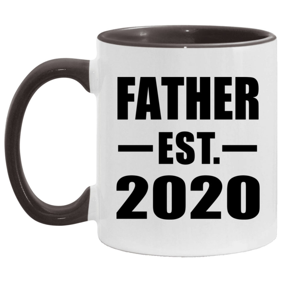 Father Established EST. 2020 - 11oz Accent Mug Black