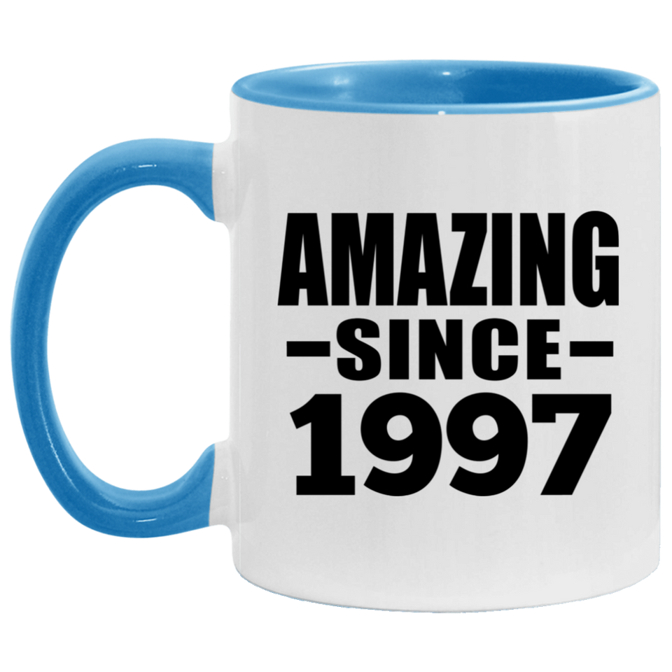27th Birthday Amazing Since 1997 - 11oz Accent Mug Blue