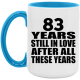 83rd Anniversary 83 Years Still In Love After Years - 15oz Accent Mug Blue