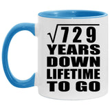27th Anniversary Square Root of 729 Years Lifetime To Go - 11oz Accent Mug Blue