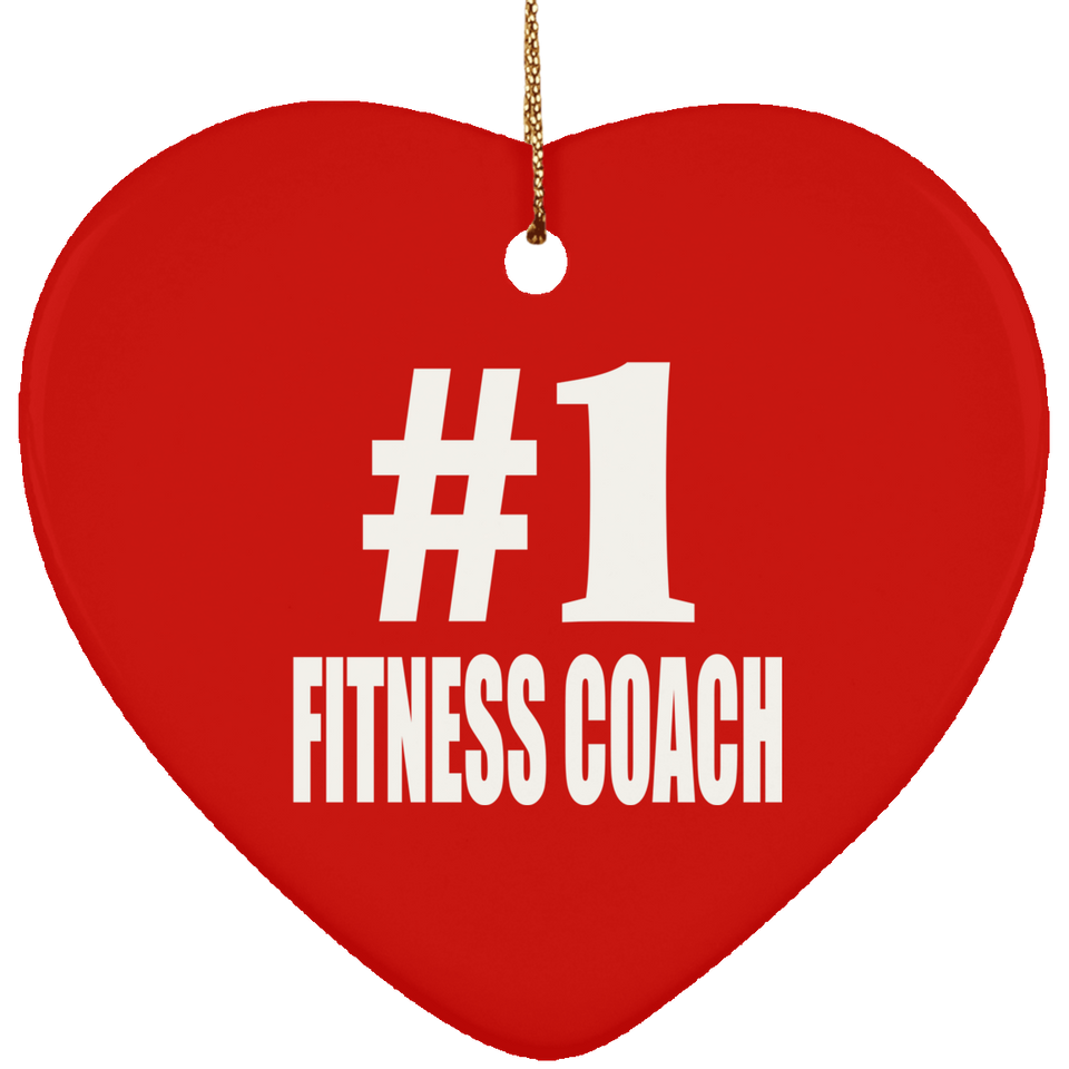 Number One #1 Fitness Coach - Heart Ornament