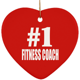 Number One #1 Fitness Coach - Heart Ornament