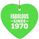 54th Birthday Fabulous Since 1970 - Heart Ornament