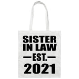 Sister In Law Established EST. 2021 - Tote Bag White
