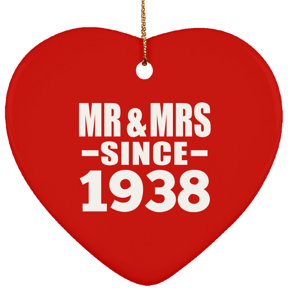 86th Anniversary Mr & Mrs Since 1938 - Heart Ornament