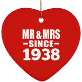 86th Anniversary Mr & Mrs Since 1938 - Heart Ornament