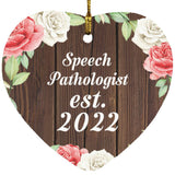 Speech Pathologist Established Est. 2022 - Heart Ornament A