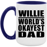 Willie World's Okayest Dad - 15oz Accent Mug Purple