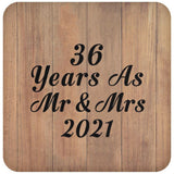 36 Years As Mr & Mrs 2021 - Drink Coaster C