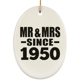 74th Anniversary Mr & Mrs Since 1950 - Oval Ornament