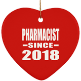 Pharmacist Since 2018 - Heart Ornament