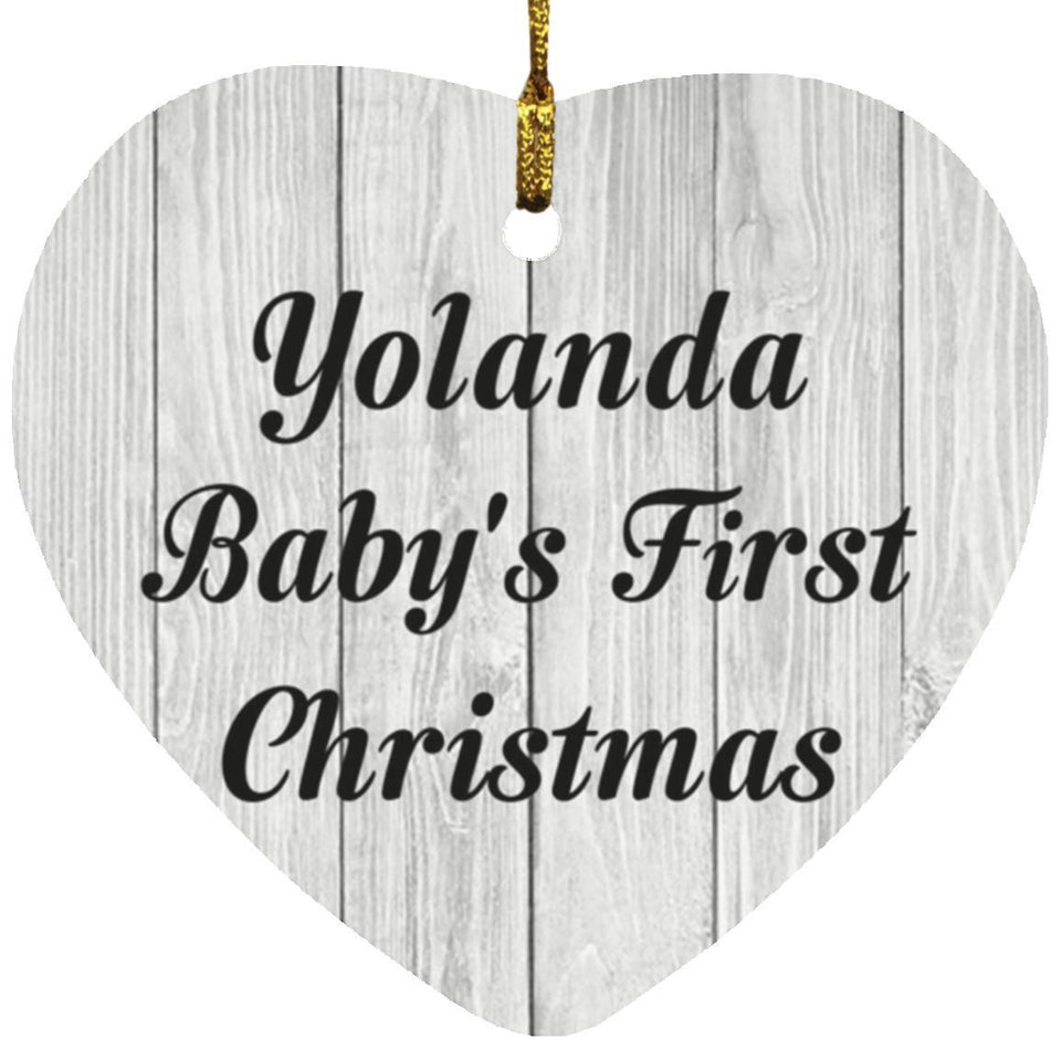 Yolanda Baby's First Christmas - Heart Ornament F
