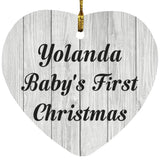 Yolanda Baby's First Christmas - Heart Ornament F