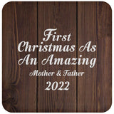 First Christmas As An Amazing Mother & Father 2022 - Drink Coaster D