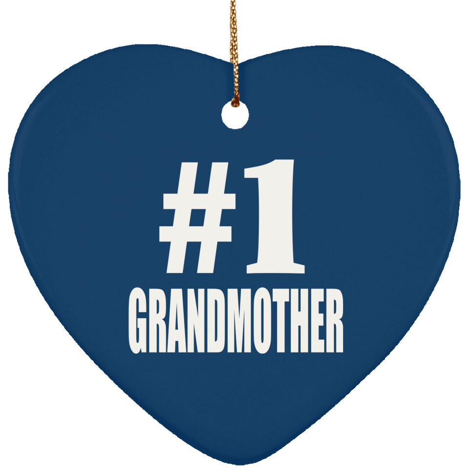 Number One #1 Grandmother - Heart Ornament