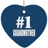 Number One #1 Grandmother - Heart Ornament