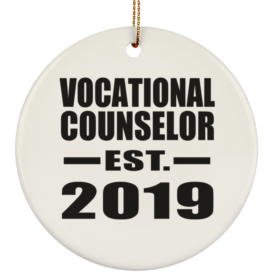 Vocational Counselor Established EST. 2019 - Circle Ornament