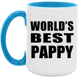 World's Best Pappy - 15oz Accent Mug Blue