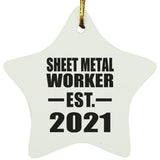 Sheet Metal Worker Established EST. 2021 - Star Ornament