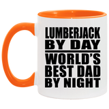 Lumberjack By Day World's Best Dad By Night - 11oz Accent Mug Orange