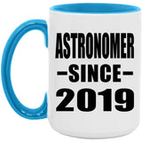 Astronomer Since 2019 - 15oz Accent Mug Blue