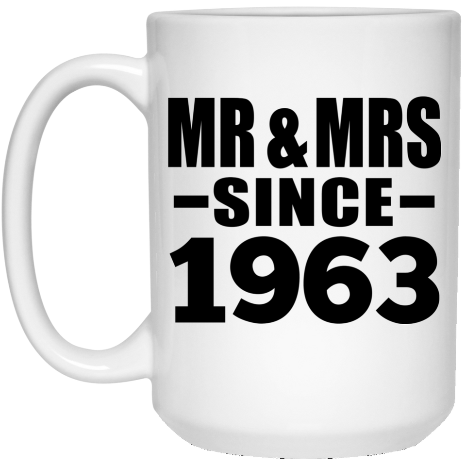 61st Anniversary Mr & Mrs Since 1963 - 15 Oz Coffee Mug