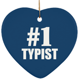 Number One #1 Typist - Heart Ornament