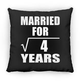 2nd Anniversary Married For Square Root of 4 Years - Throw Pillow Black