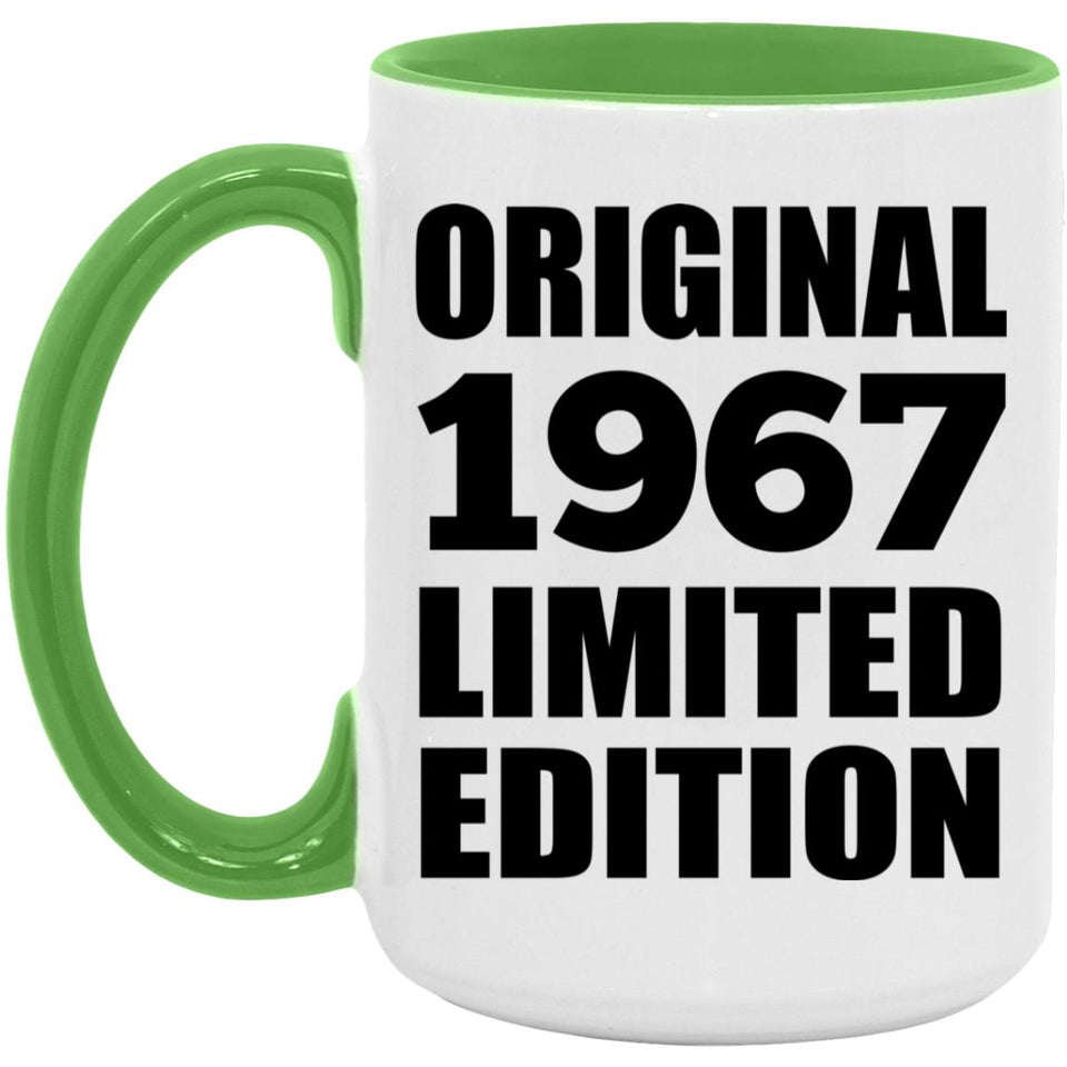 57th Birthday Original 1967 Limited Edition - 15oz Accent Mug Green