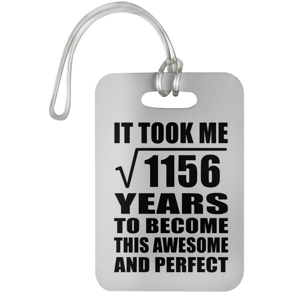 34th Birthday Took Square Root of 1156 Years To Awesome - Luggage Bag Tag