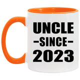 Uncle Since 2023 - 11oz Accent Mug Orange