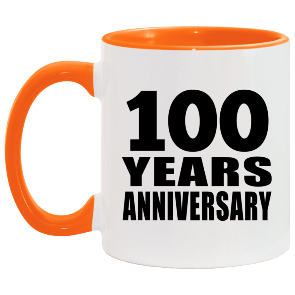 100th Anniversary 100 Years - 11oz Accent Mug Orange